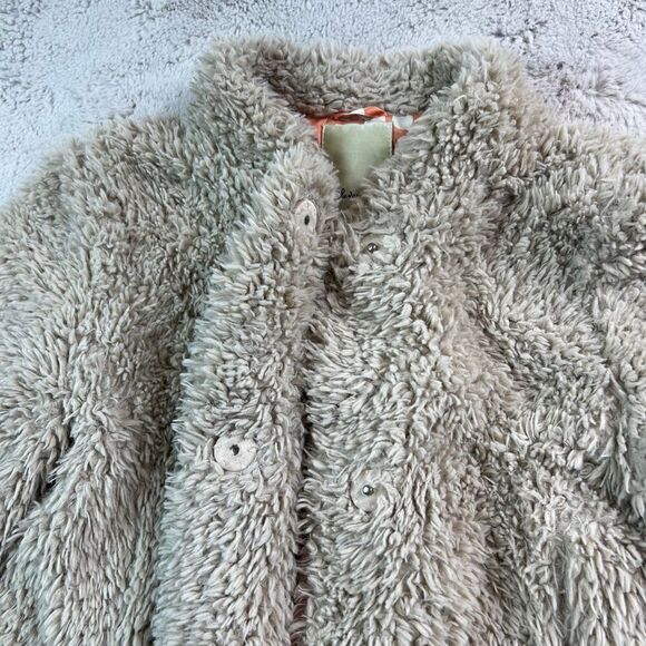 Anthropologie Elevenses Womens Size 2 XS Deep Pile Fleece Teddy Jacket Mob Wife - Picture 2 of 10